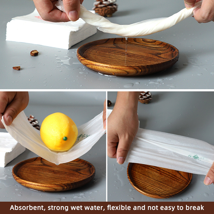 Soft napkins, three-layer, with strong water absorption and load-bearing properties