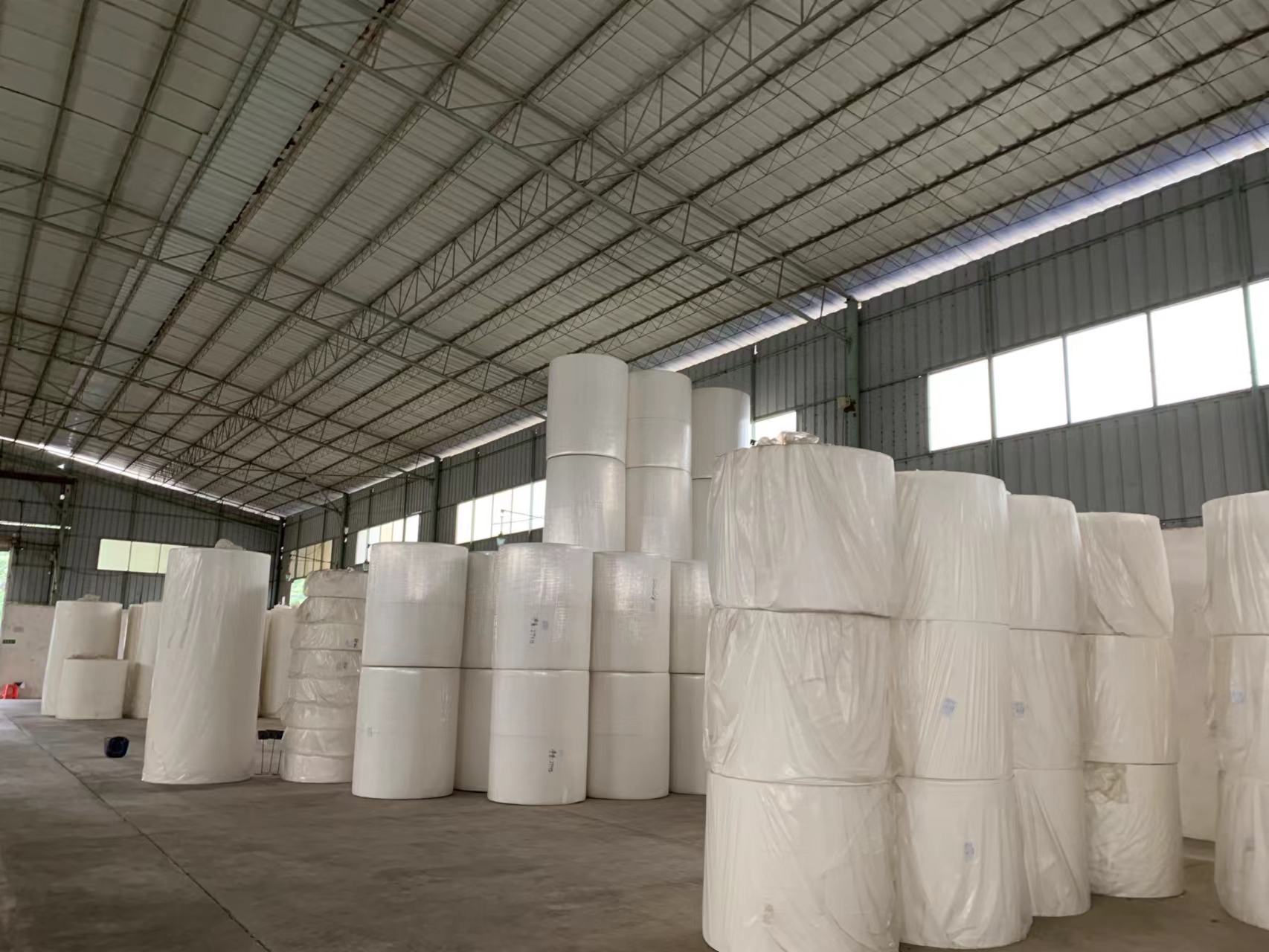 White paper roll warehouse