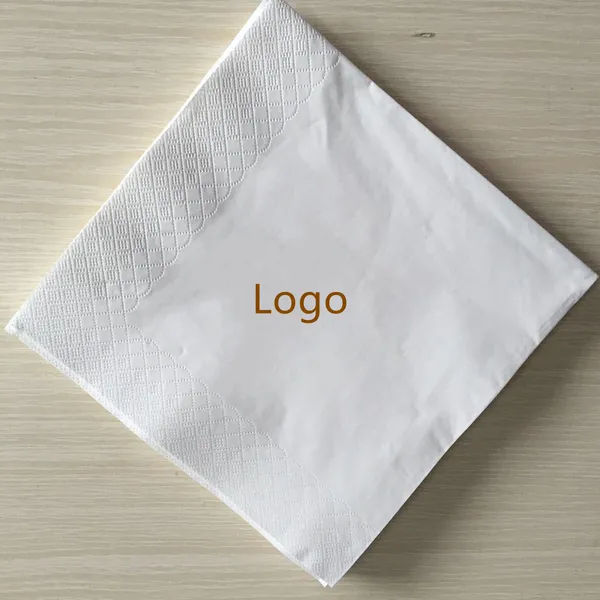 custom white logo printed paper napkins